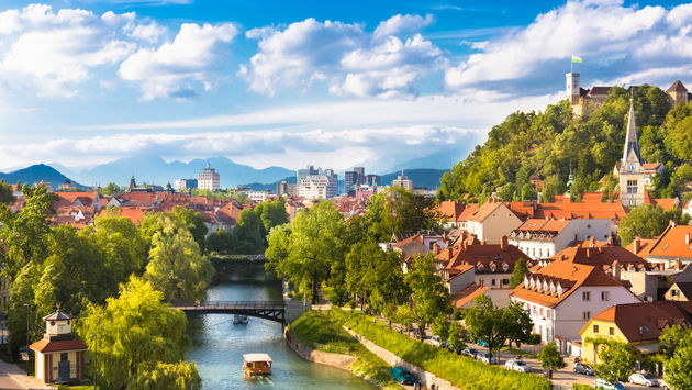 Cityscape of the Slovenian capital Ljubljana. (photo via kasto80 / iStock / Getty Images Plus)