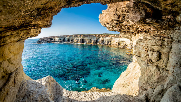 Sea Caves near Ayia Napa, Cyprus. (photo via Kirillm / iStock / Getty Images Plus)
