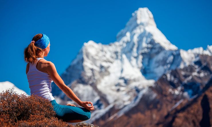 Wellness, Himalayas, India, mountains, snow, yoga