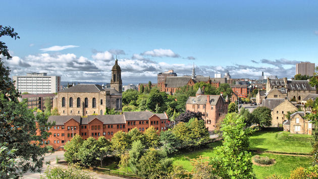 View of the city of Glasgow in Scotland (photo via claudiodivizia/iStock/Getty Images Plus)