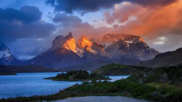 The lakes and mountains of Patagonia offer spectacular views at the end of the day. (Photo via Collete).