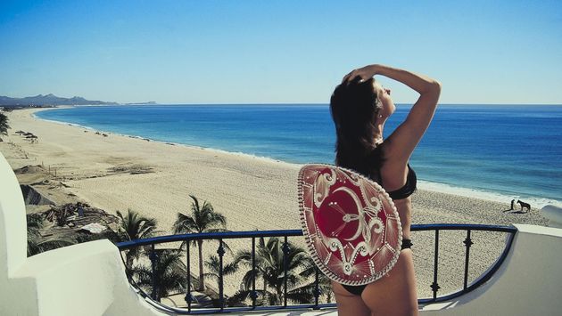 Woman wearing a bikini in Cabo San Lucas, Mexico