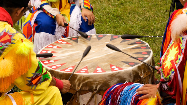 Colorful regalia at a Native American Pow Wow.