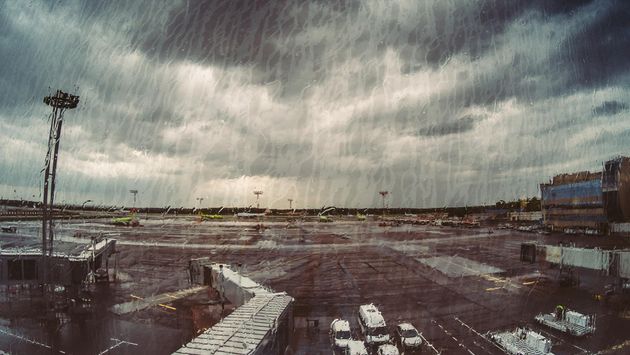 Airport on a stormy day