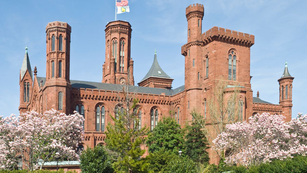 The Smithsonian Castle and Information Center of the Smithsonian Institution in Washington, DC.