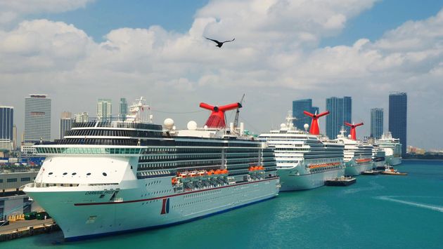 Carnival Cruise Line ships docked at PortMiami