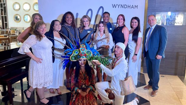 Playa executives and travel agents celebrate the opening of Wyndham Alltra Cancun