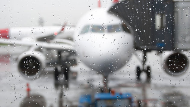plane, rain, travel