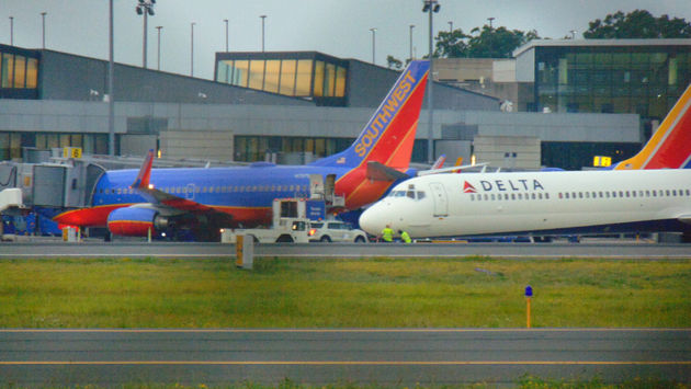 Planes at Bradley International Airport in Connecticut