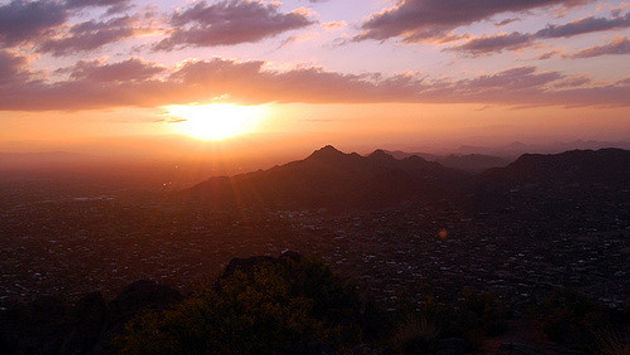 The view from Camelback Mountain in Phoenix, Arizona