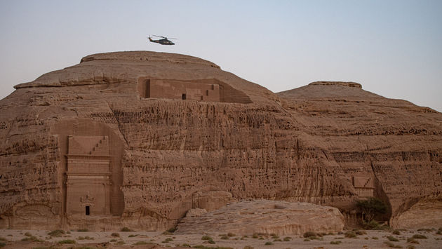 Helicopter, Hegra, AlUla, Saudi Arabia
