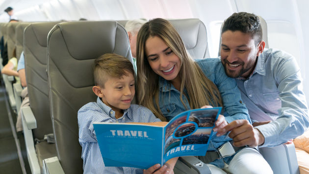 Family, travel, flight, airline