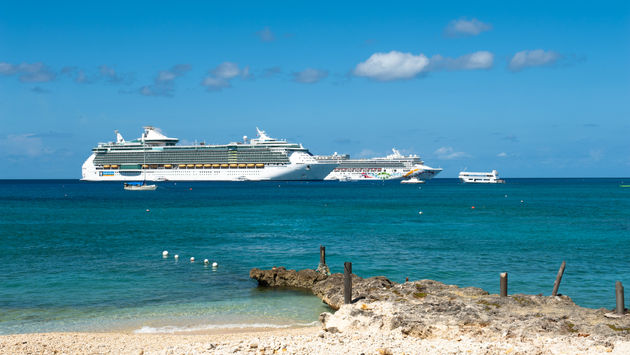 Cruise ships off of George Town, Cayman Islands
