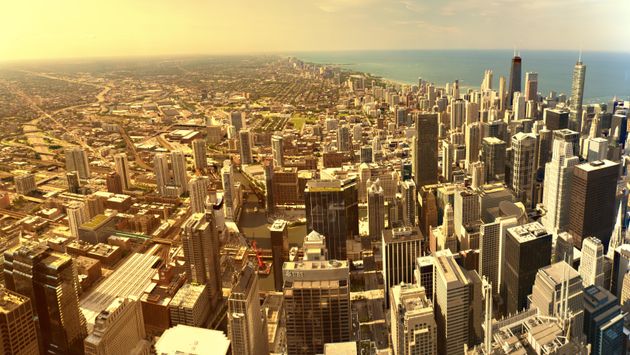 The Chicago skyline from the Willis Tower Skydeck