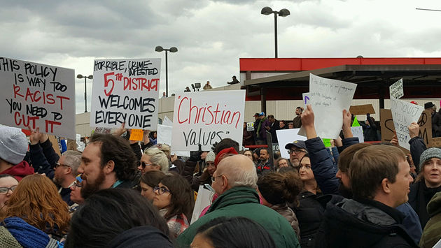 Protesters at Hartsfield-Jackson Atlanta International Airport