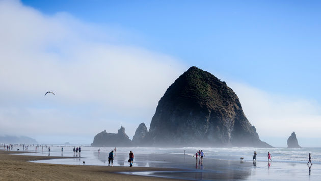 Cannon Beach, Oregon with Haystack Rock in the background