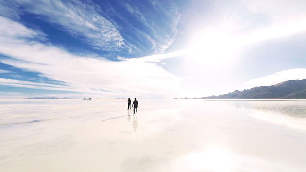 Bolivia's Salar de Uyuni is considered the largest salt flat in the world and one of the highest above sea level. (Photo via OTW/iStock/Getty Images Plus).