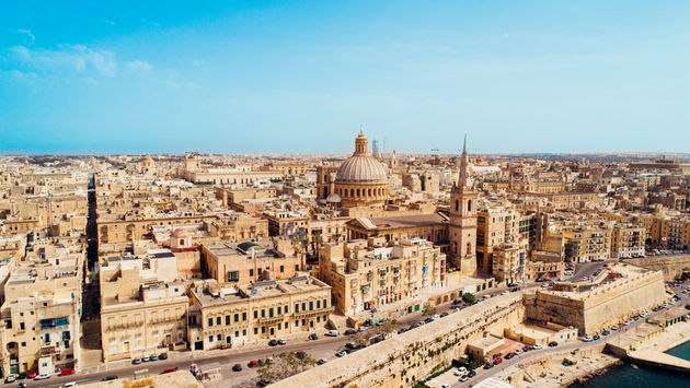 Aerial view of Valletta, Malta