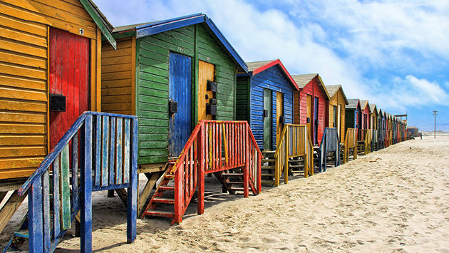 Muizenberg beach cottages, South Africa