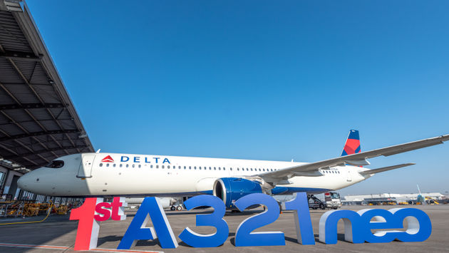 Delta takes delivery of first A321neo in Hamburg, Germany.