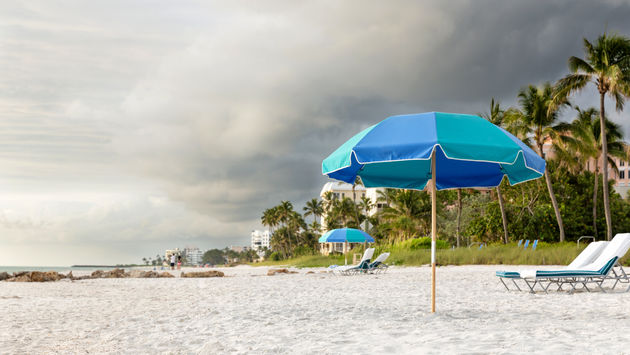 A storm threatens Naples Beach, Florida.