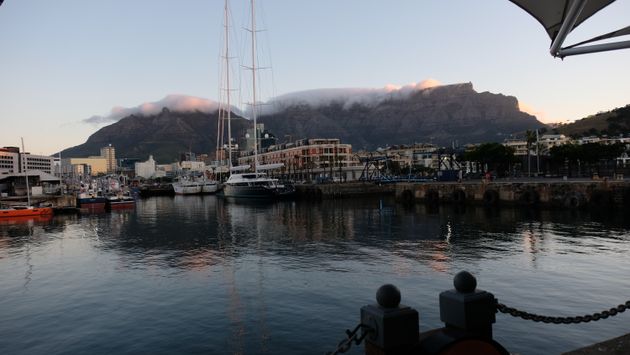 Cape Town Harbor and Table Mountain
