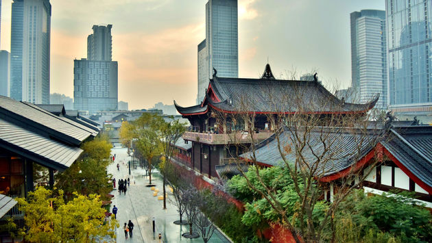 Chengdu, temple, buildings, China
