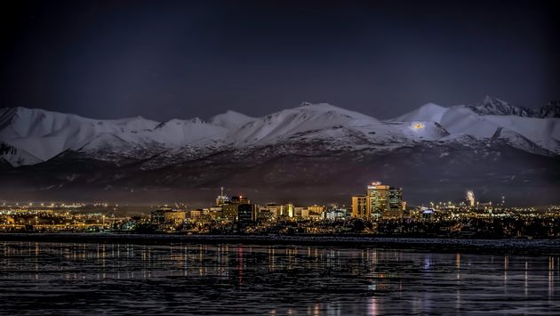 Anchorage, Alaska at night