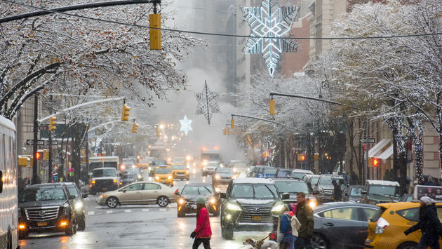 Winter, Madison Avenue, New York City, New York, Christmas, Holiday, Decorations, Street, Snowflakes