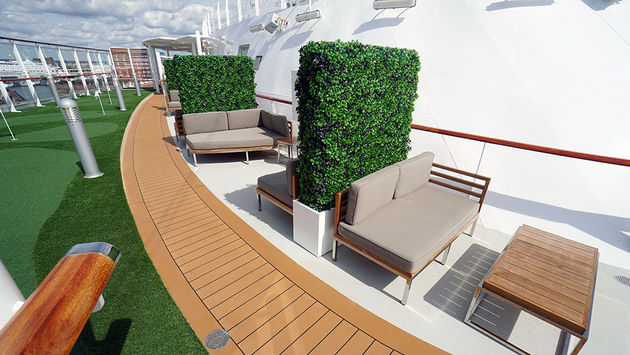New seating areas and hedges on Viking Ocean Cruises' Viking Sky