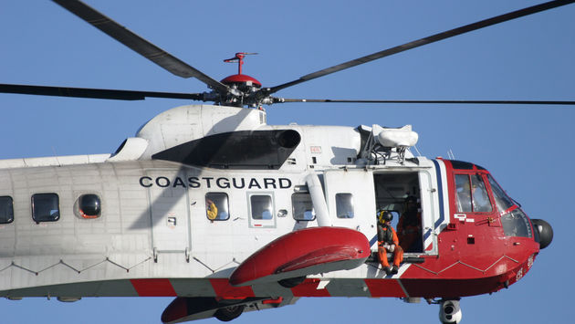 Coast Guard rescue helicopter.
