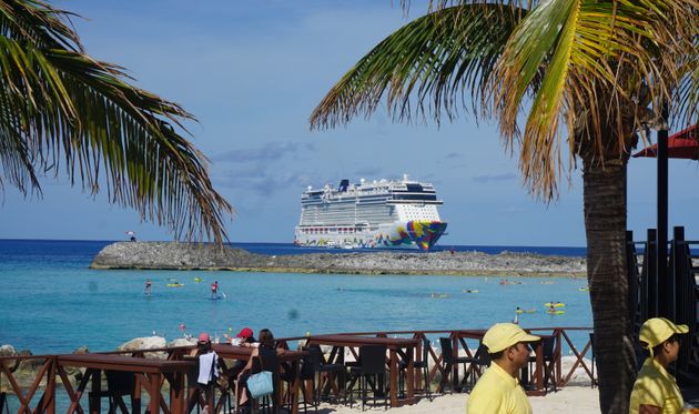 Norwegian Cruise Line ship at Great Stirrup Cay Bahamas