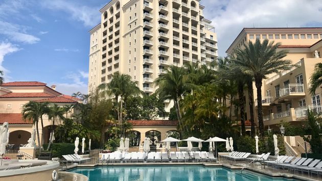 New luxury tower at JW Marriott Miami overlooking pool