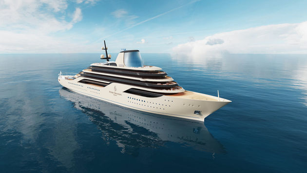 A rendering of the first yacht, which will feature 95 suites