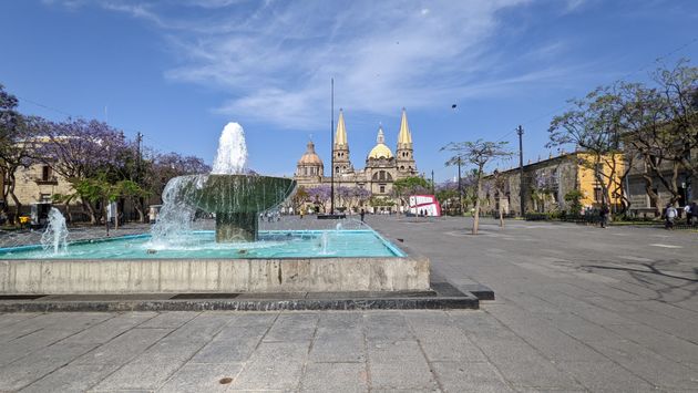 Guadalajara, historic city center, fountain, mexico, cathedral