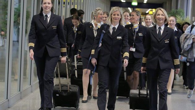 Thomas Cook Airlines' all-female crew for International Women's Day 2018