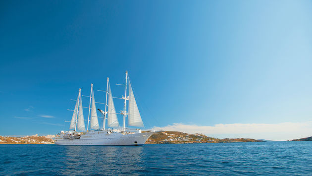 Windstar's Wind Star yacht in Mykonos, Greece.