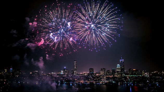 Fireworks over Boston, July 4