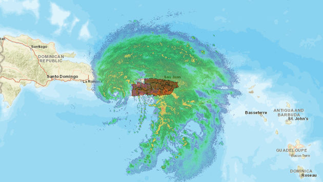 Hurricane Fiona over Puerto Rico, the Dominican Republic and nearby islands.