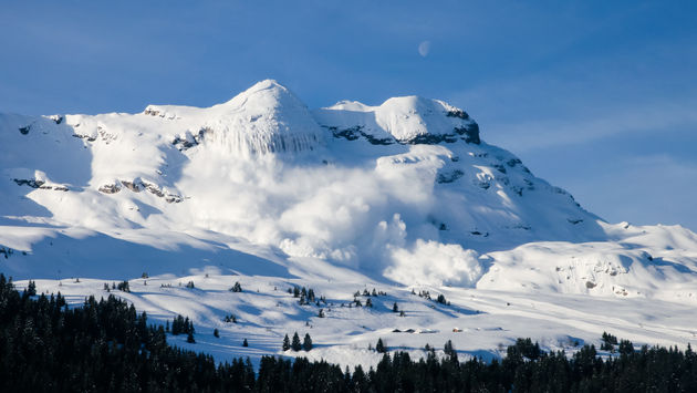 Avalanche, Alps, snow, mountain