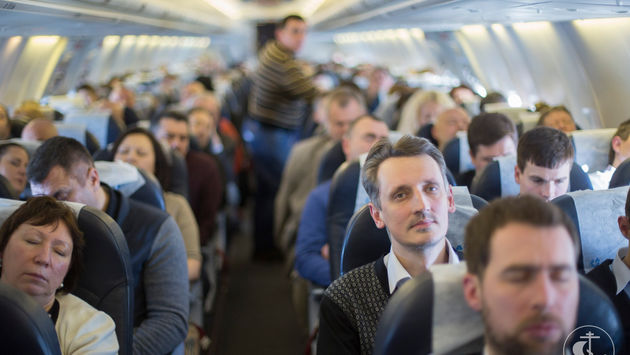 Passengers on a  flight