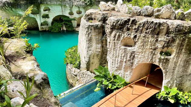 Overlooking the Muluk Spa at Hotel Xcaret Arte