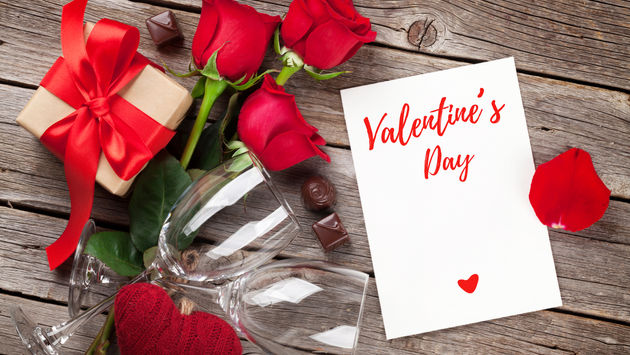 Valentine's Day, romance, V-day, card, flowers