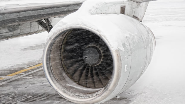 plane, engine, snow
