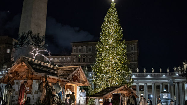 Christmas, tree, holidays, Nativity, St. Peter's Square, Vatican, Rome, Italy