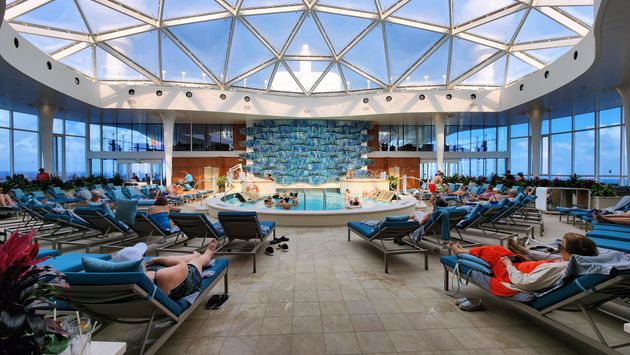 The Solarium, located on the Resort Deck, onboard Celebrity Beyond.