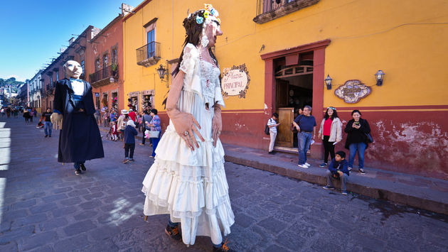Day of the Dead festivities in the central square of San Miguel de Allende, Mexico