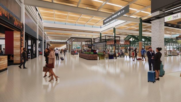 Rendering of new concessions at Kansas City International Airport