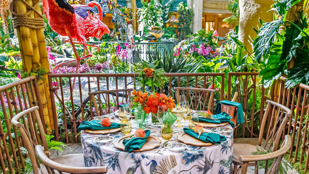 The Garden Table dining concept at Bellagio Resort & Casino, Las Vegas.