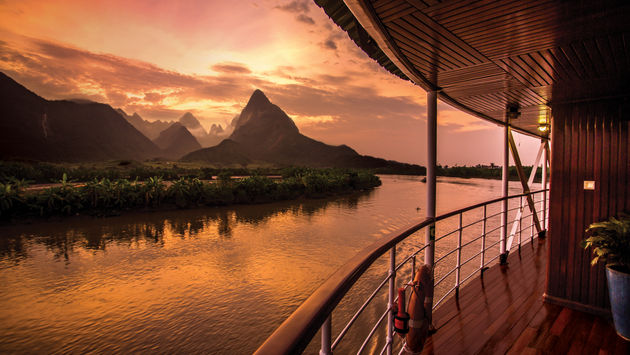 A Pandaw Expeditions river cruise sailing Halong Bay and the Red River.